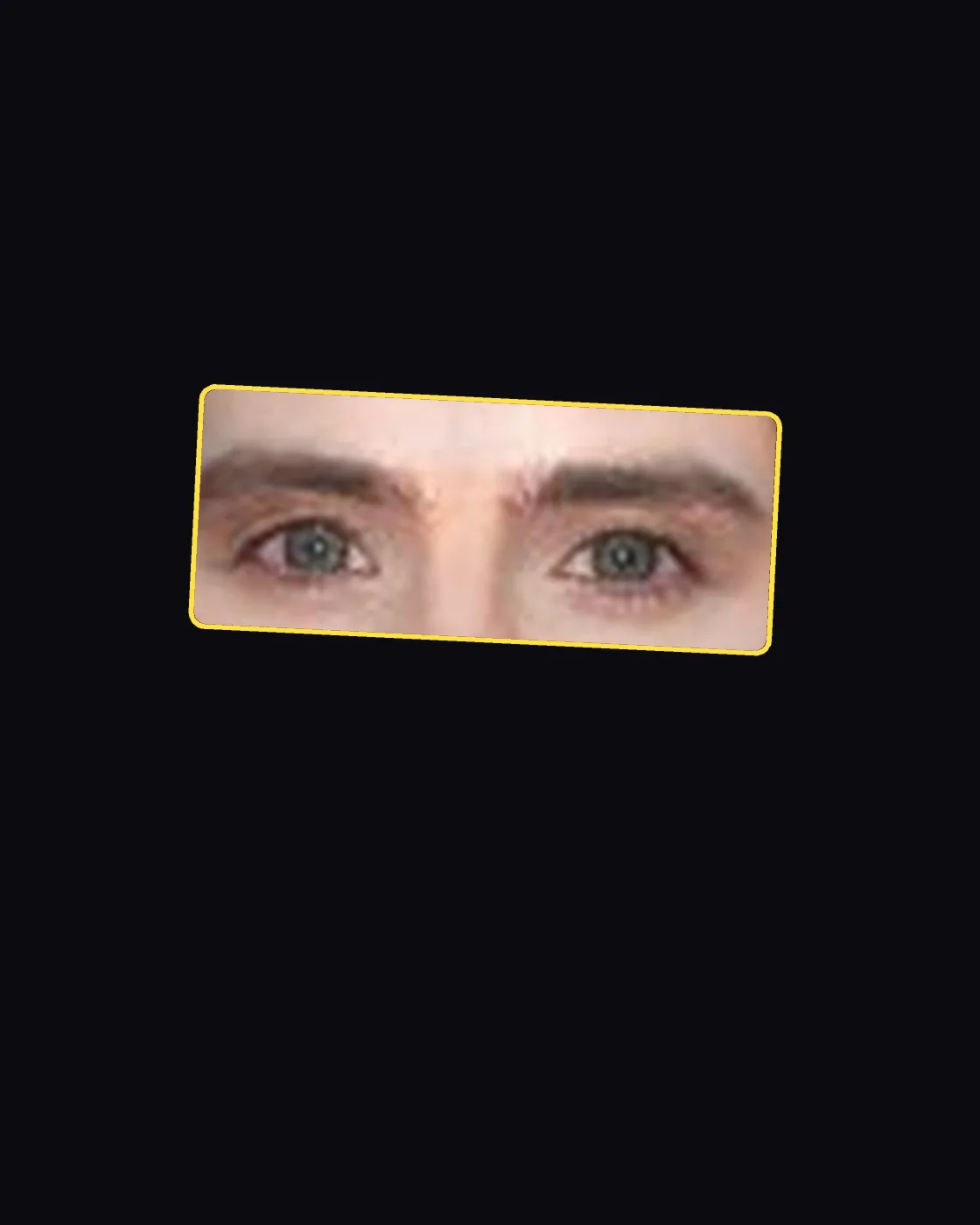 Close crop of a famous person’s eyes