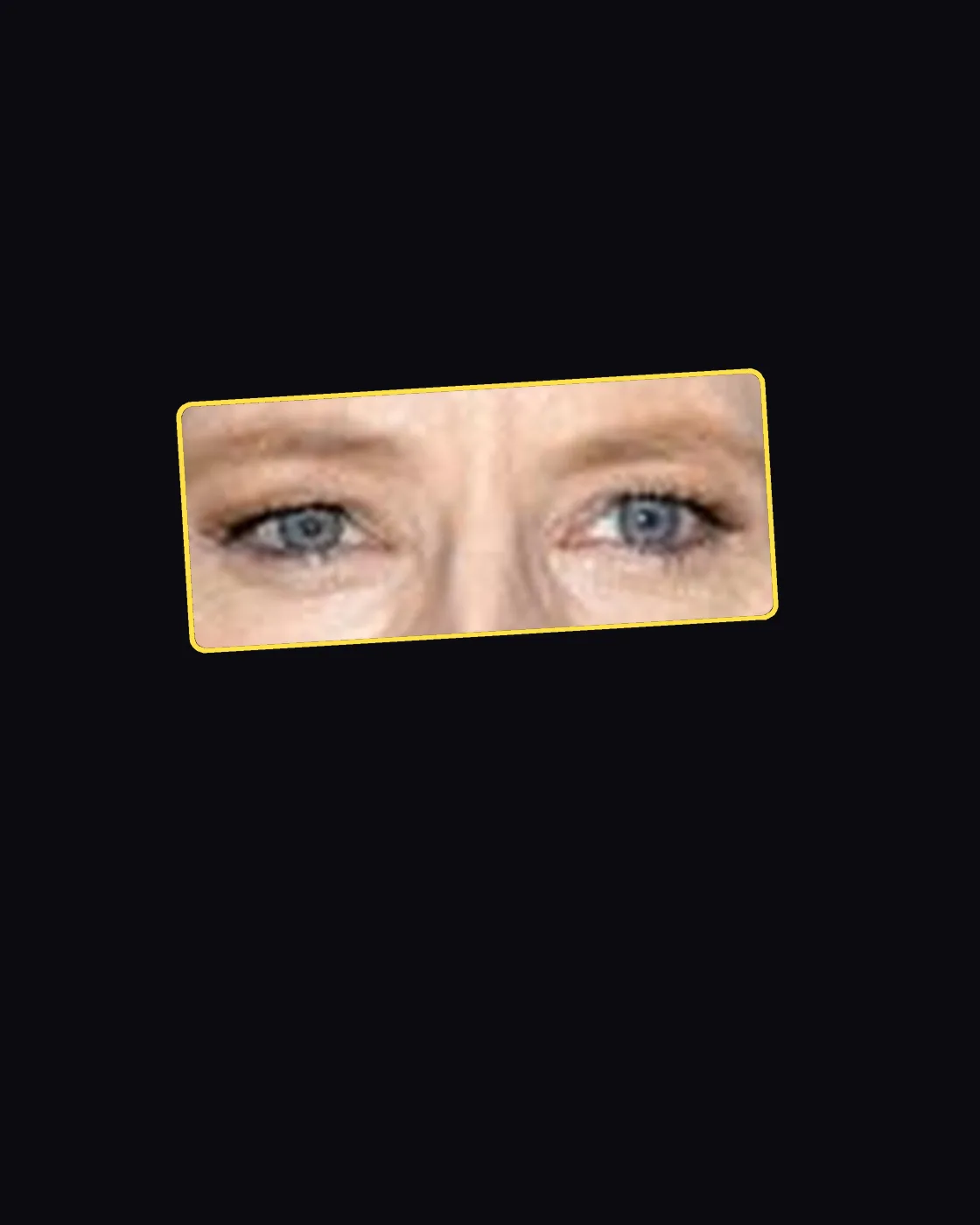 Close crop of a famous person’s eyes