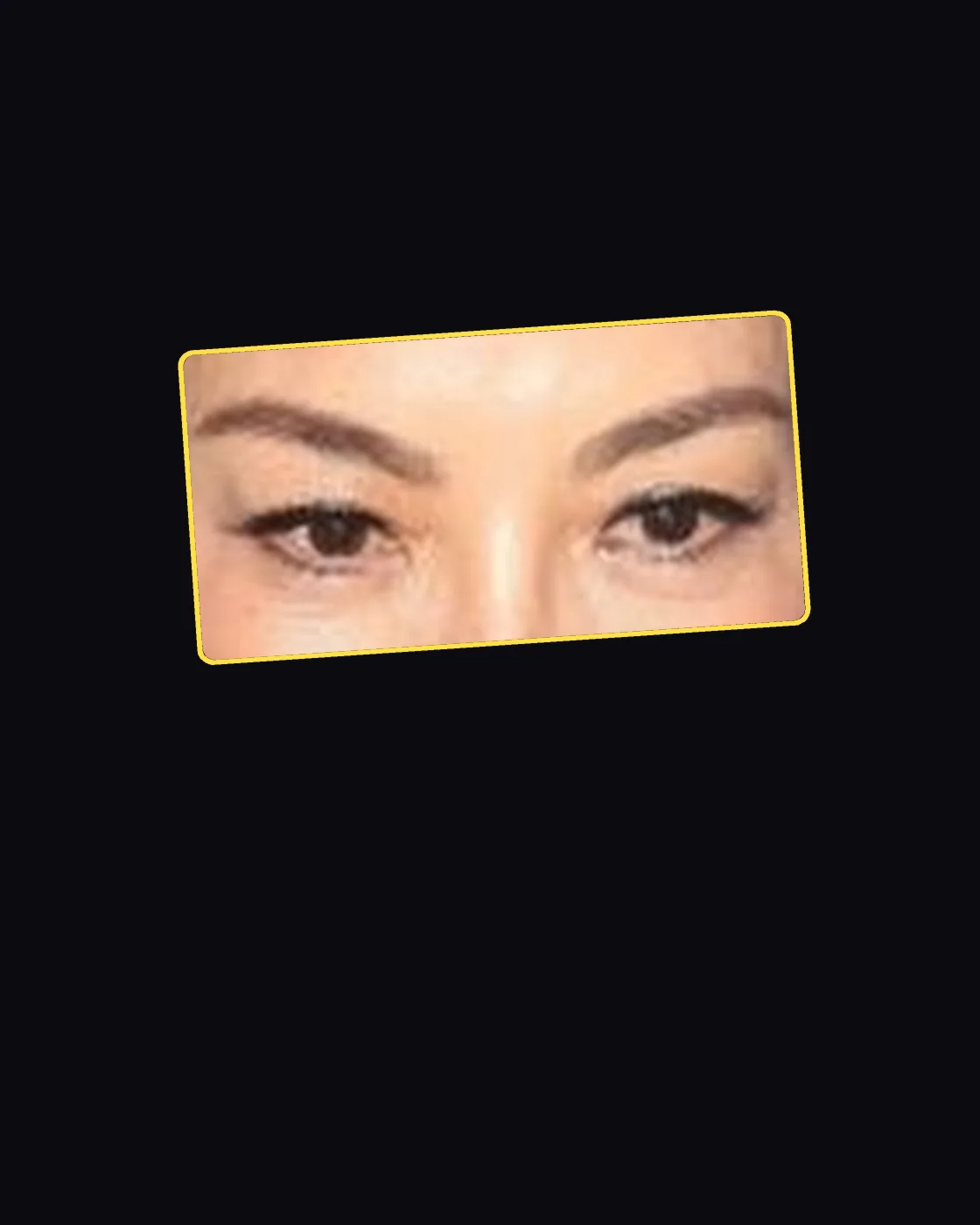 Close crop of a famous person’s eyes