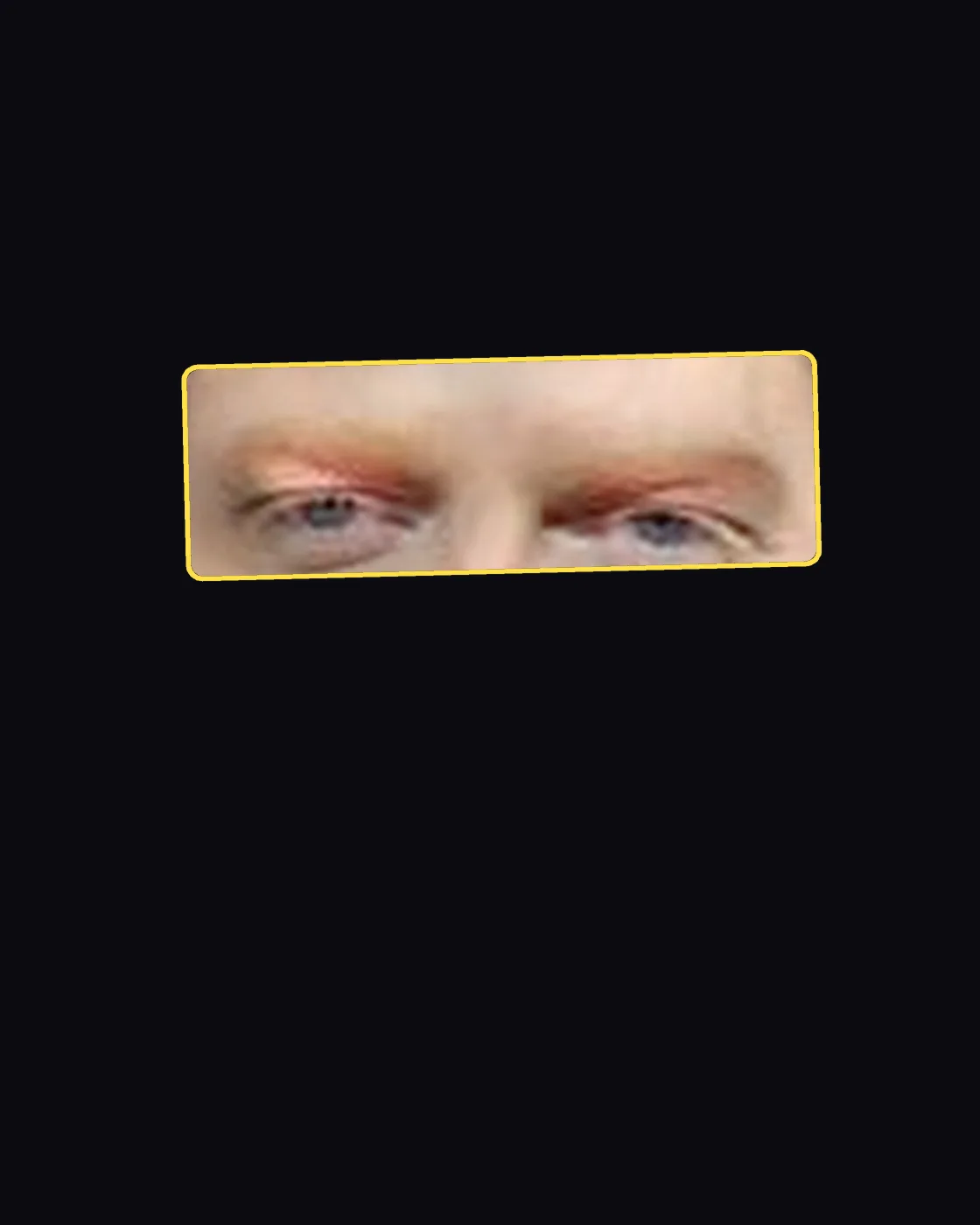 Close crop of a famous person’s eyes