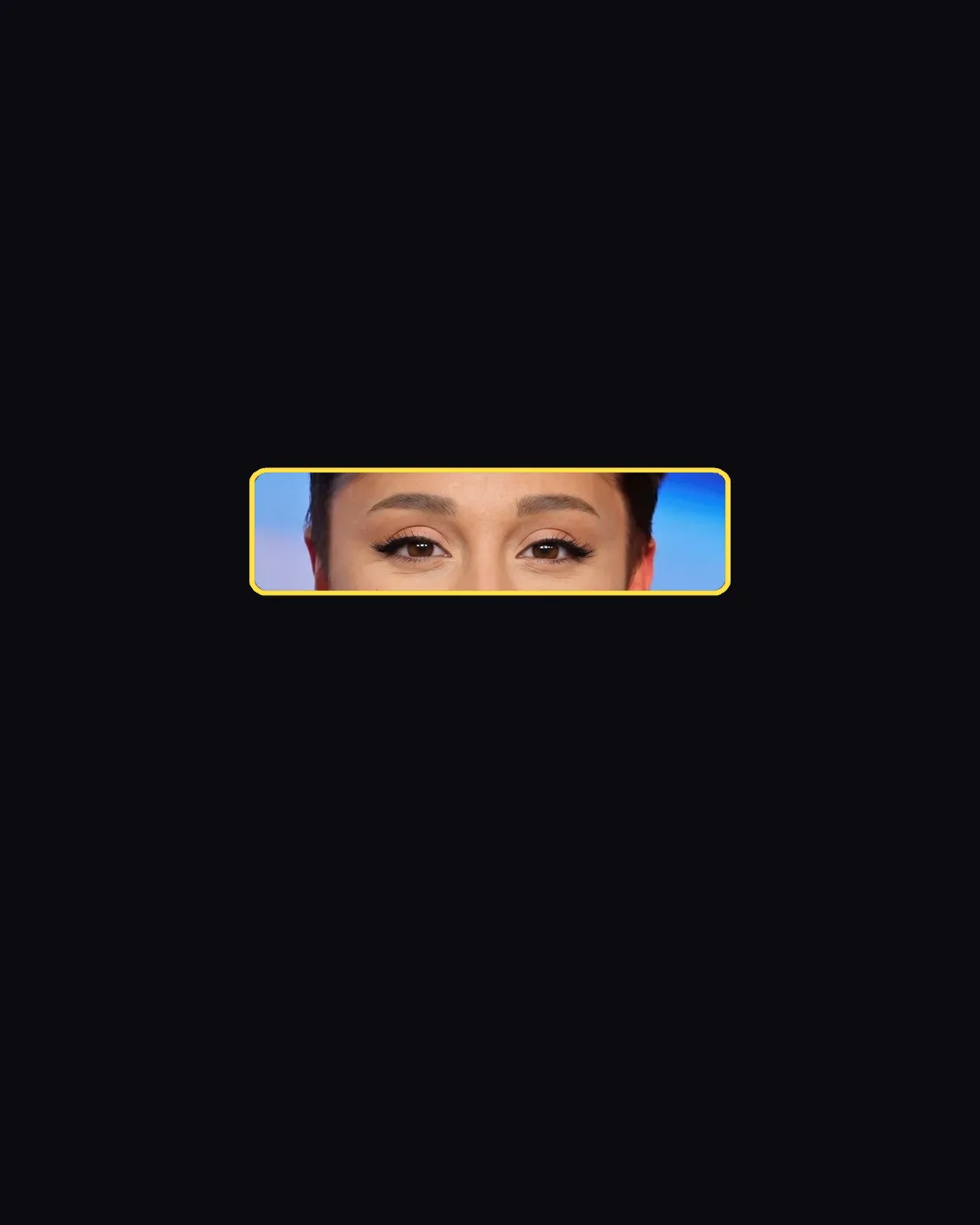 Close crop of a famous person’s eyes
