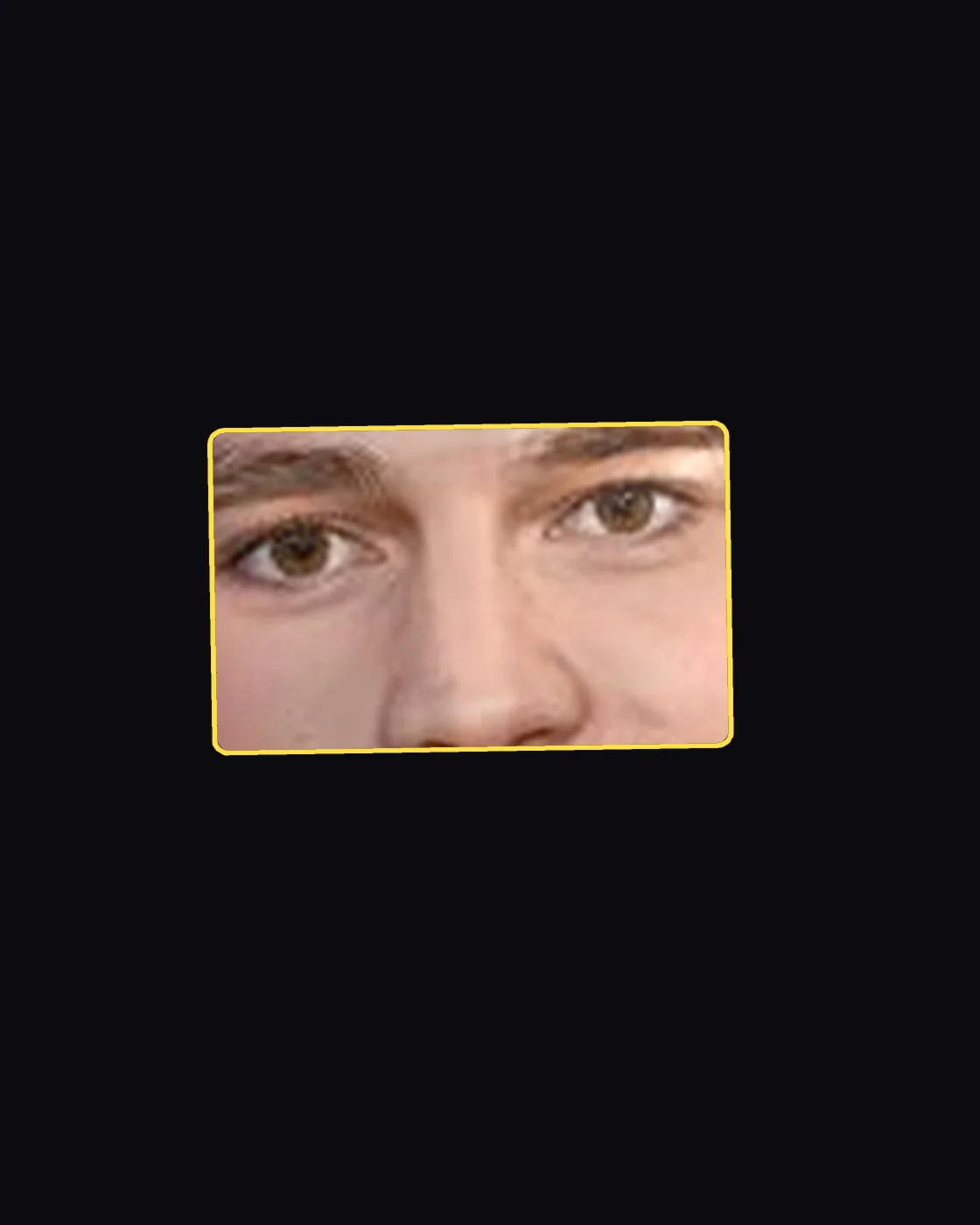 Close crop of a famous person’s eyes