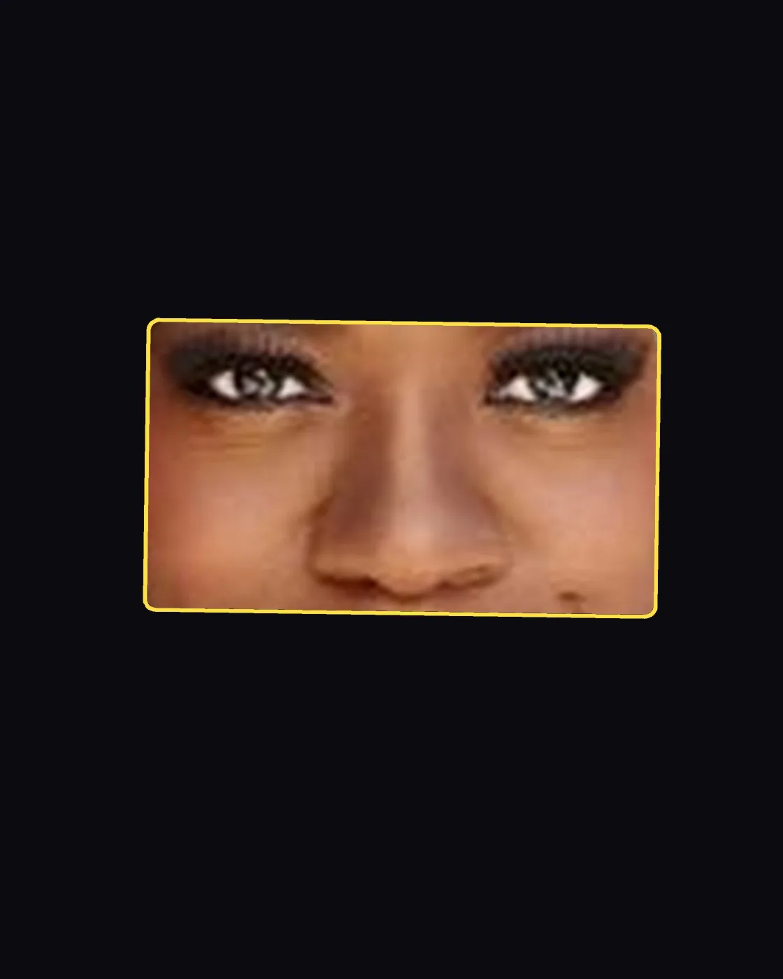 Close crop of a famous person’s eyes
