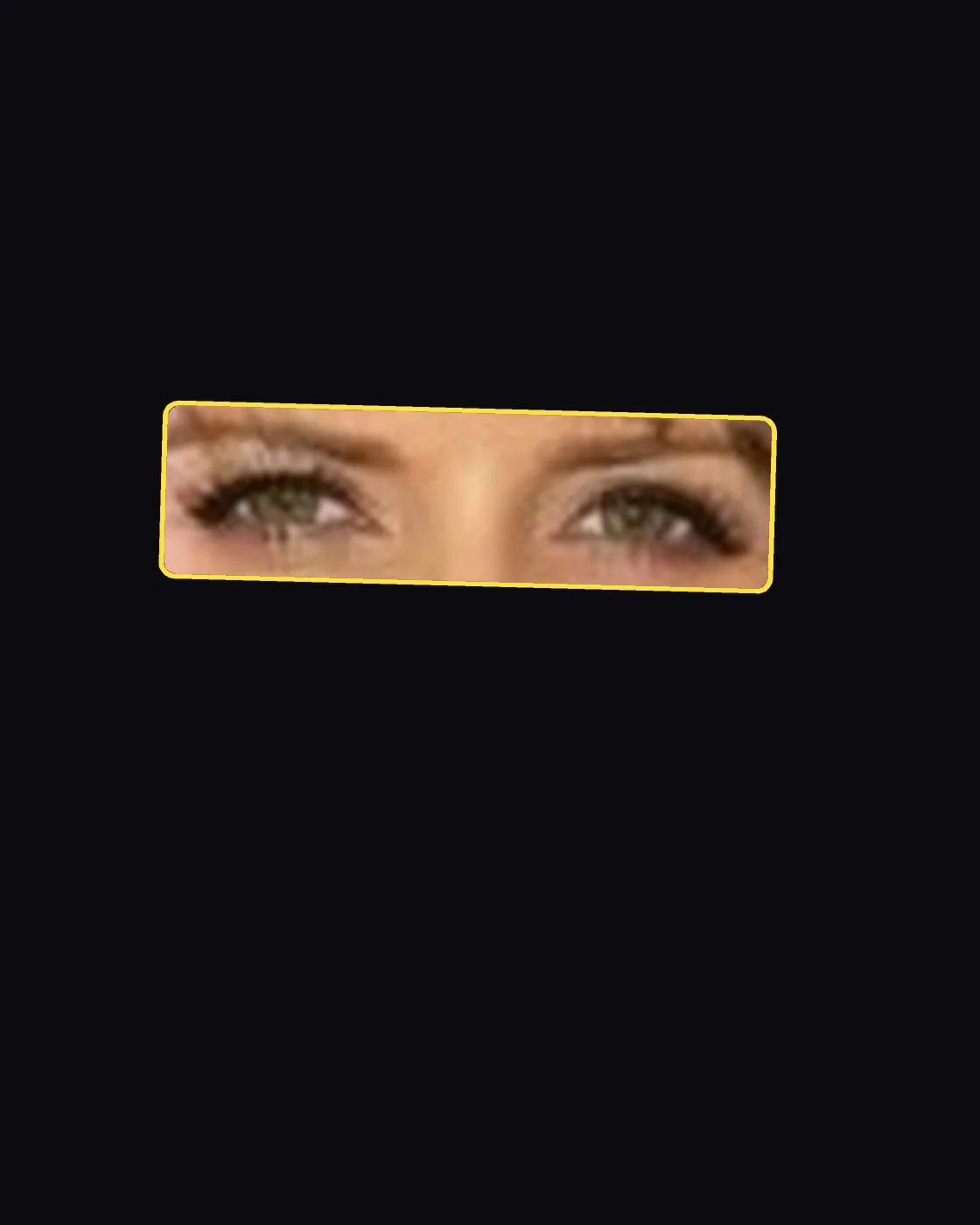 Close crop of a famous person’s eyes