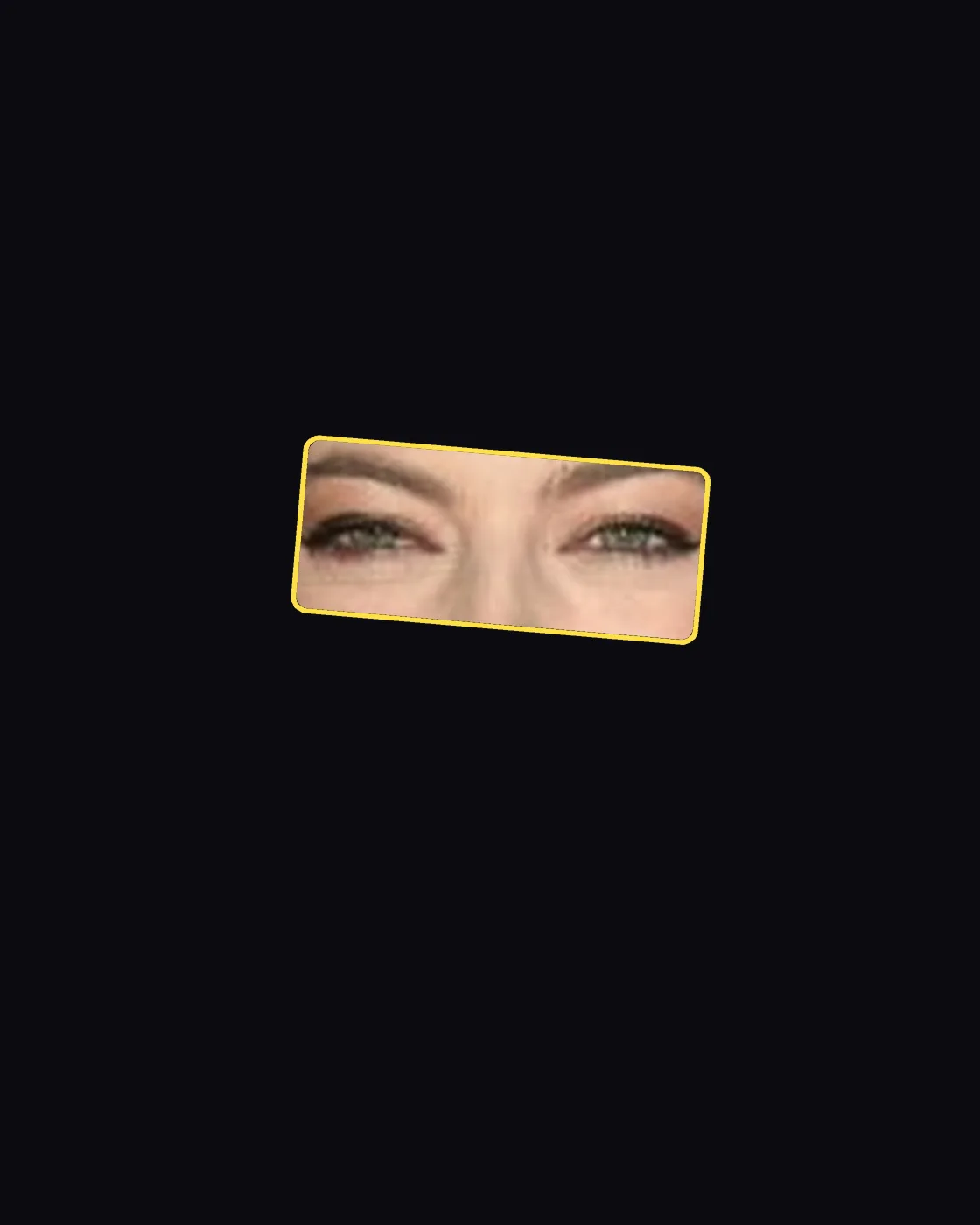 Close crop of a famous person’s eyes