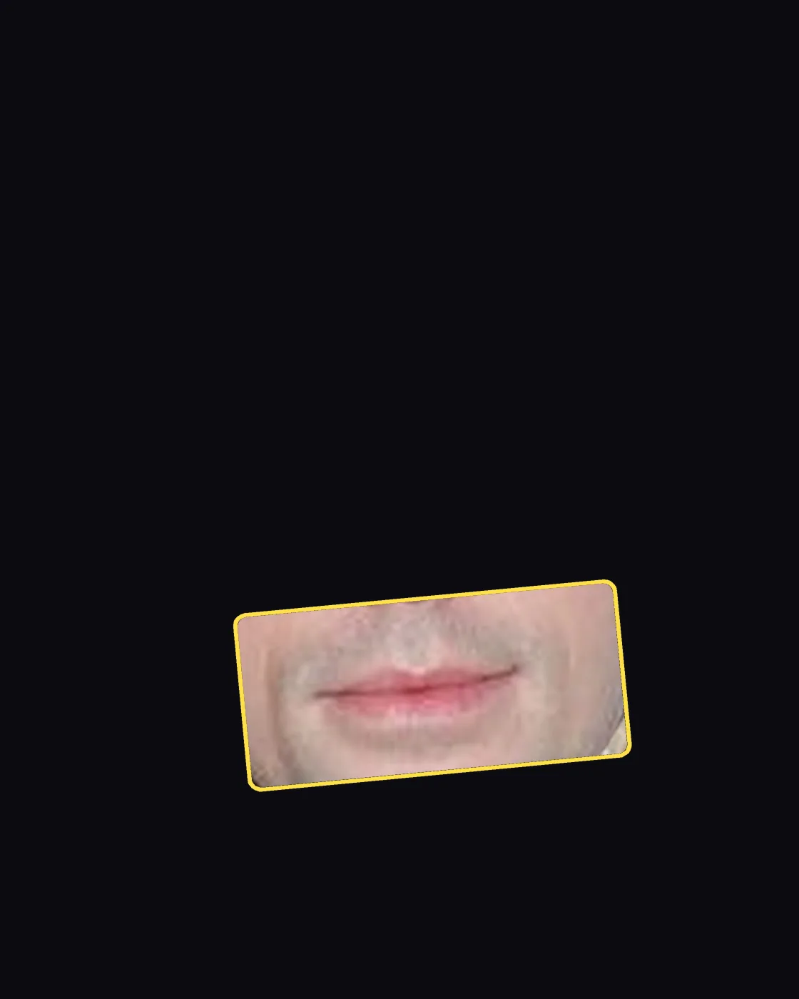 Close crop of a famous person’s lips and smile