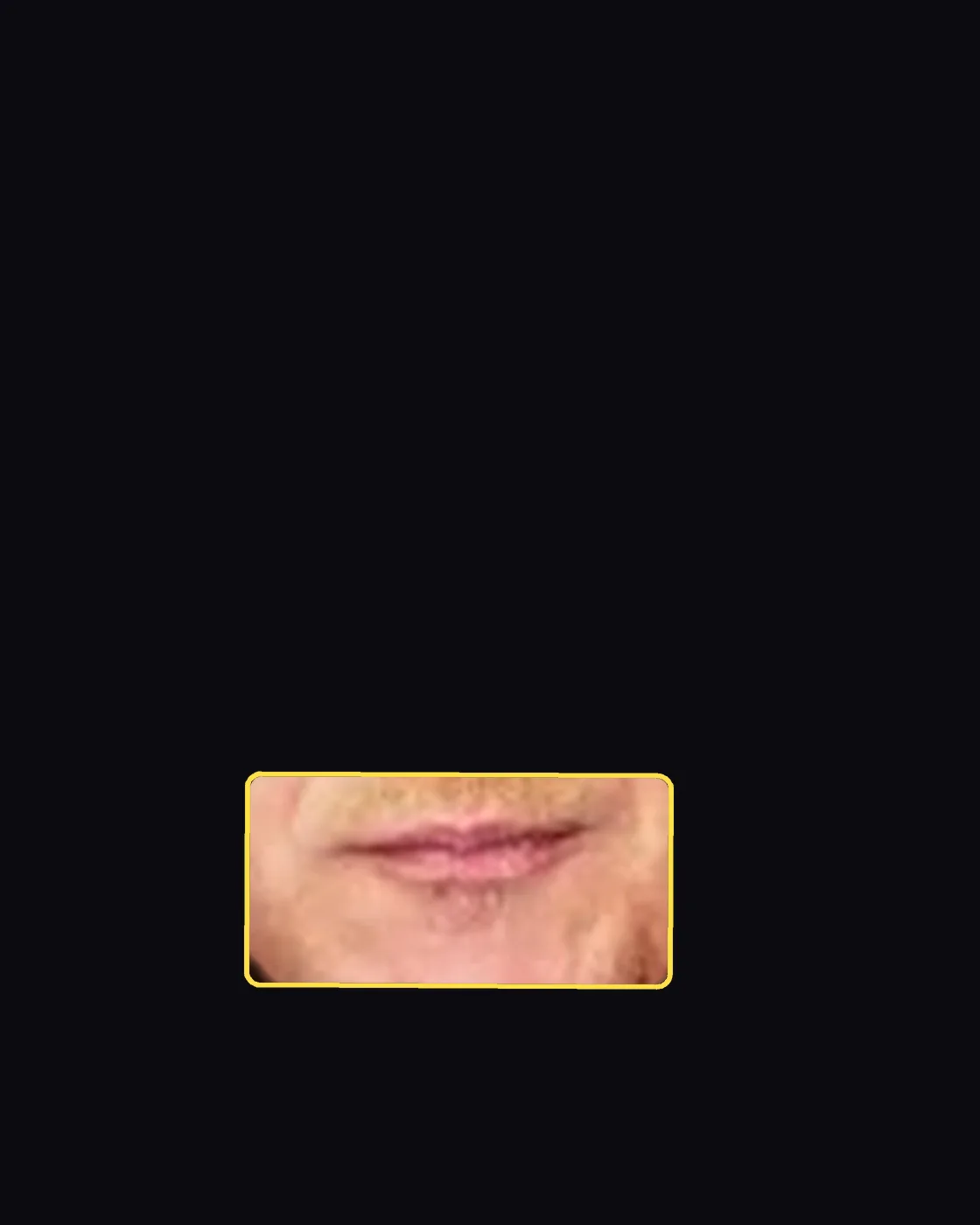 Close crop of a famous person’s lips and smile