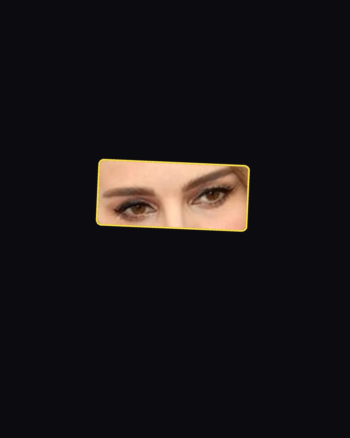 Close crop of a famous person’s eyes