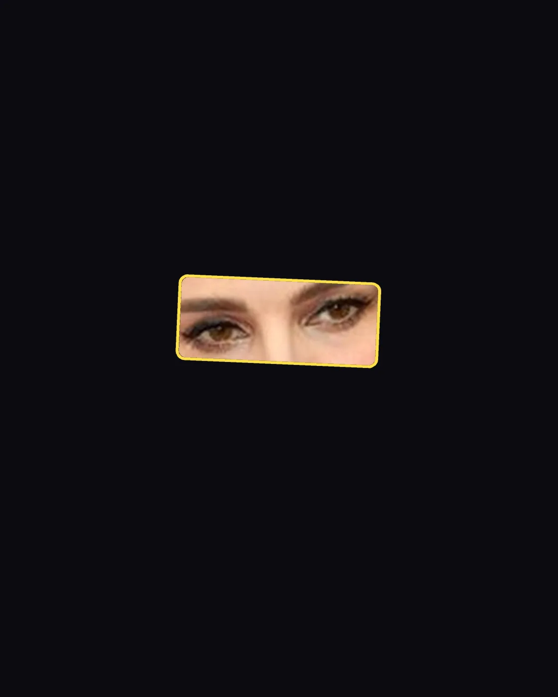 Close crop of a famous person’s eyes