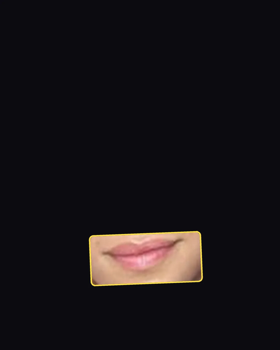 Close crop of a famous person’s lips and smile