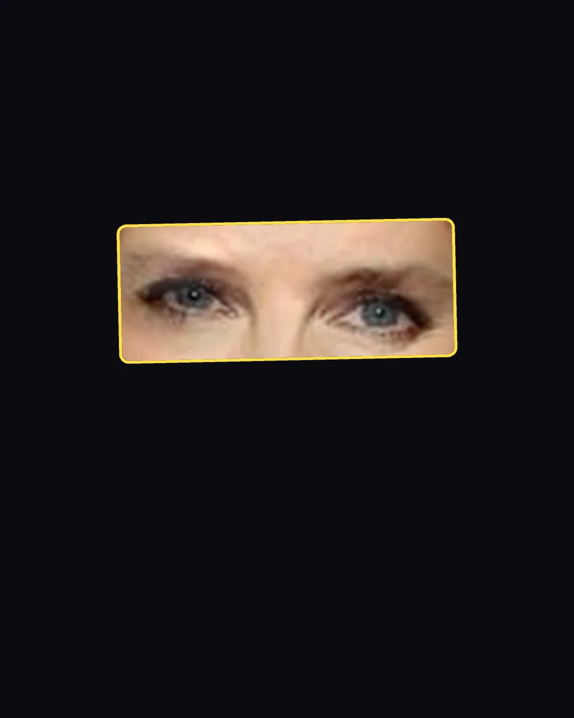 Close crop of a famous person’s eyes